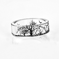 Unisex Finger Ring Resin with Dried Flower Sold By PC