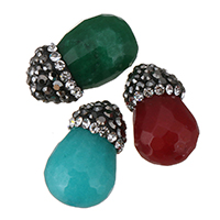 Agate Beads Mixed Agate with Rhinestone Clay Pave faceted & with rhinestone 10-11x17-18.5x10-11mm Approx 1mm Sold By Lot