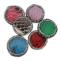 Gliniane koraliki z kryształem górskim, Węża, ze Glina, z kamieniem & mieszane, 23.5-25.5x5.5mm, otwór:około 1.5mm, 10komputery/wiele, sprzedane przez wiele