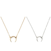 Zinklegierung Schmuck Halskette, mit Verlängerungskettchen von 5.5inch, Mond, plattiert, Oval-Kette & für Frau, keine, 20mm, verkauft per ca. 17.7 ZollInch Strang