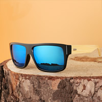 Fashion Sunglasses, Resin, with PC Plastic & Bamboo, Unisex, more colors for choice, 155x140x46mm, Sold By PC