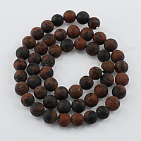 Natural Mahogany Obsidian Beads, Round, different size for choice & frosted, Hole:Approx 1-2mm, Length:Approx 16 Inch, Sold By Lot