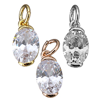 Cubic Zirconia Brass Pendants plated with cubic zirconia Approx 3mm Sold By Lot
