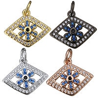 Cubic Zirconia Micro Pave Brass Pendant, Flower, plated, micro pave cubic zirconia, more colors for choice, 15.50x13x3mm, Hole:Approx 3mm, 20PCs/Lot, Sold By Lot