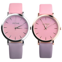 Unisex Wrist Watch PU Leather with zinc alloy dial & Glass plated gradient color & waterproof 18mm Length Approx 9.4 Inch Sold By PC