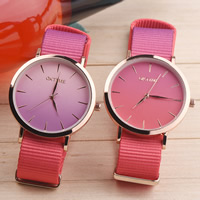 Women Wrist Watch, Nylon, with Tibetan Style dial & Glass, gold color plated, gradient color & for woman, more colors for choice, 37x7mm, 20mm, Length:Approx 10 Inch, Sold By PC