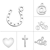 Stainless Steel Pendants, different size for choice & different designs for choice, original color, 20PCs/Bag, Sold By Bag