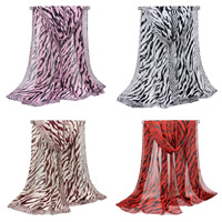 Chiffon Scarf & Shawl, tecido de seda, impressão, padrão leopardo, Mais cores pare escolha, 160x50cm, vendido por Strand