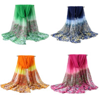 Fashion Scarf, Voile Fabric, printing, with flower pattern, more colors for choice, 180x100cm, Sold By Strand