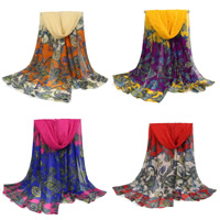 Fashion Scarf, Voile Fabric, printing, more colors for choice, 180x90cm, Sold By Strand