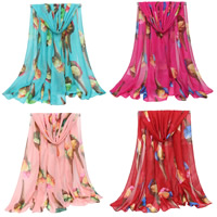 Mode Halstørklæde, Voile Fabric, udskrivning, med blomstermønster, flere farver til valg, 180x90cm, Solgt af Strand