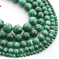 Malachite Beads Round Sold Per Approx 15 Inch Strand
