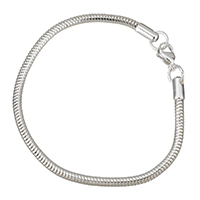 Stainless Steel Jewelry Bracelet thick 925 sterling silver plated Unisex & snake chain 3mm Length Approx 7 Inch Sold By Bag