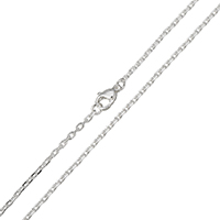 Stainless Steel Necklace Chain, thick 925 sterling silver plated, oval chain & for woman, 3x2x0.50mm, Length:Approx 15 Inch, 10Strands/Bag, Sold By Bag