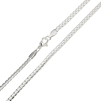 Stainless Steel Chain halskæde, Tyk 925 Sterling sølv forgyldt, for kvinde, 3x1.50mm, Længde Ca. 18 inch, 10Strands/Bag, Solgt af Bag