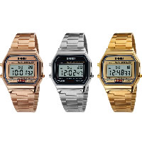 SKmei® Unisex šperky hodinky, Nerez, s papírová krabice & slitina zinku volbou & Sklo, á, 30M vodotěsné & LED, více barev na výběr, 33x36x9mm, Délka Cca 10.2 inch, Prodáno By PC
