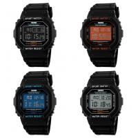 Ювелирные часы SKmei® Unisex, пластик, с Бумажная коробка & Силикон & цинковый сплав, Платиновое покрытие платиновым цвет, Мужская & регулируемый & LED & водонепроницаемый, Много цветов для выбора, 50x51x13mm, длина:Приблизительно 10.9 дюймовый, продается PC