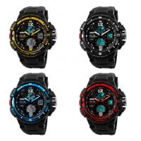 Мужские ювелирные часы SKmei®, пластик, с Бумажная коробка & Силикон & цинковый сплав, Платиновое покрытие платиновым цвет, регулируемый & LED & Мужский & водонепроницаемый, Много цветов для выбора, 51x49x19mm, длина:Приблизительно 9.8 дюймовый, продается PC