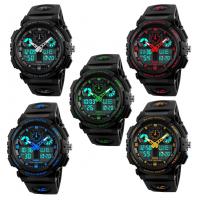 SKmei® Men Jewelry Watch, Silicone, with paper box & plastic dial, plated, 50M waterproof & adjustable & LED & for man, more colors for choice, 50x57x17mm, Length:Approx 10 Inch, Sold By PC