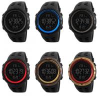 SKmei® Men Jewelry Watch, Plastic, with paper box & Silicone & Tibetan Style, plated, 50M waterproof & adjustable & LED & for man, more colors for choice, 49x49x15mm, Length:Approx 9.8 Inch, Sold By PC