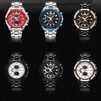 Zink Alloy Watch Armband, med Glas, plated, för människan & vattentät, fler färger för val, 42x11mm, 20mm, Längd Ca 8.8 inch, Säljs av PC