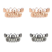 Dental Grills, Brass, Tooth, plated, different styles for choice, 50x10mm,40x10mm, Sold By Set
