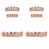 Rejilla dental, metal, Diente, chapado, diferentes estilos para la opción, 50x10mm,40x10mm, Vendido por UD