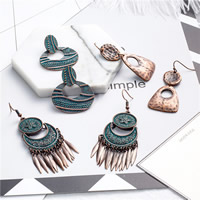 Zinc Alloy Drop Earrings brass earring hook plated & for woman nickel lead & cadmium free Sold By Pair