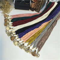 Chiffon Neckerchief, with Glass Pearl, for woman, more colors for choice, 135cm, Sold By Strand