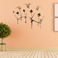 Wall Stickers & Decals, PVC Plastic, Poker, adhesive, 57x77cm, Sold By PC