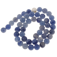 Blauer Aventurin Perle, rund, natürlich, verschiedene Größen vorhanden, Bohrung:ca. 1mm, verkauft per ca. 15 ZollInch Strang