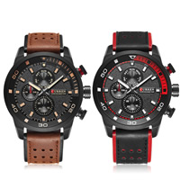 Curren® män smycken Watch, Kohud, med zinklegering ratten & Glas, plated, för människan, fler färger för val, 48x13mm, 24mm, Längd Ca 9.4 inch, Säljs av PC