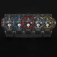 SANDA® Men Jewelry Watch, caoutchouc, avec verre & plastique, LED & pour homme & imperméable, plus de couleurs à choisir, 52x57mm, 24mm, Longueur:Environ 7-9 pouce, Vendu par PC
