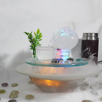 Indoor Tabletop Relaxation Fountains for Office and Living Room Glass with PVC Plastic & LED Sold By PC