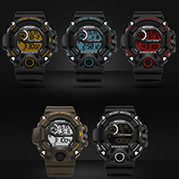 SANDA® Unisex Jóias Watch, Plástico, with dial de plástico & plástico, unissex & Efeito & prova de água, Mais cores pare escolha, 54x51mm, 22mm, comprimento Aprox 5.5-9.5 inchaltura, vendido por PC