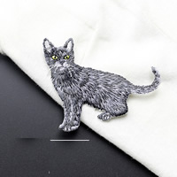 Cloth Sewing-on Patch, Cat, Embroidery, Can be ironed & different styles for choice, 60x65mm-70x53mm, Sold By PC