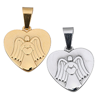 Stainless Steel Pendants, Heart, plated, more colors for choice, 25x26x3mm, Hole:Approx 5x11.5mm, Sold By PC