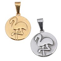 Stainless Steel Animal Pendants Flat Round plated Approx Sold By PC