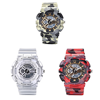 Plastic, with plastic dial & Plastic, Unisex & LED & waterproof, more colors for choice, 52.07x54.71mm, Length:Approx 10.5 Inch, Sold By PC