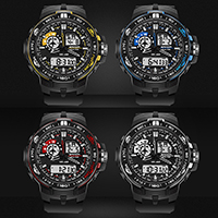 Reloj de pulsera unisex SANDA®, El plastico, con resina & Plástico, unisexo & LED & impermeable, más colores para la opción, 55x62mm, 22mm, longitud:aproximado 5.5-9.5 Inch, Vendido por UD