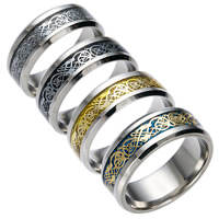 Unisex Finger Ring 201 Stainless Steel with Paper plated & colorful powder nickel lead & cadmium free Sold By PC