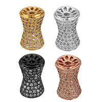 Perles cubes en laiton zircon Micro Pave, Placage, multihole & pavé de micro zircon, plus de couleurs à choisir, 12x17.50x12mm, Trou:Environ 1.8mm, 10PC/lot, Vendu par lot