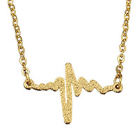 Unisex ogrlica, Nehrđajući čelik, zlatna boja pozlaćen, bez spolne razlike & ovalni lanac & Stardust, 25x16mm, 2mm, Prodano Per Približno 18 inčni Strand