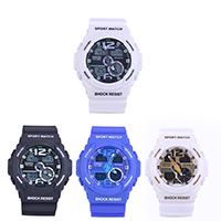 SANDA® Unisex Nakit Watch, plastika, s plastični kotačić, bez spolne razlike & LED & vodootporan, više boja za izbor, 52x45mm, Dužina Približno 5.5-8 inčni, Prodano By PC