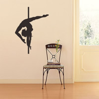 Wand-Sticker, PVC Kunststoff, Dancing Girl, Klebstoff, 42x58cm, verkauft von PC