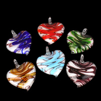 Fashion Lampwork Pendants, Heart, handmade, more colors for choice, 45x50x10mm, Hole:Approx 5mm, Sold By PC