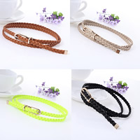 Fashion Belt, PU Leather, with Tibetan Style, adjustable, more colors for choice, 97x1cm, 12Strands/Bag, Sold By Bag