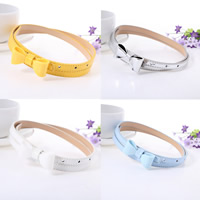 Fashion Belt, PU Leather, with Tibetan Style, adjustable & for woman, more colors for choice, 100-135cm, Sold By PC