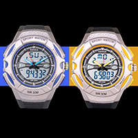 SANDA® Unisex Smykker Watch, Gummi, med Plastic, LED & vandtæt, flere farver til valg, 46x45mm, Længde Ca. 5.5-8 inch, Solgt af PC