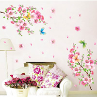 Wall Stickers & Decals, PVC Plastic, Rectangle, plant design & adhesive & waterproof, 50x70cm, Sold By PC